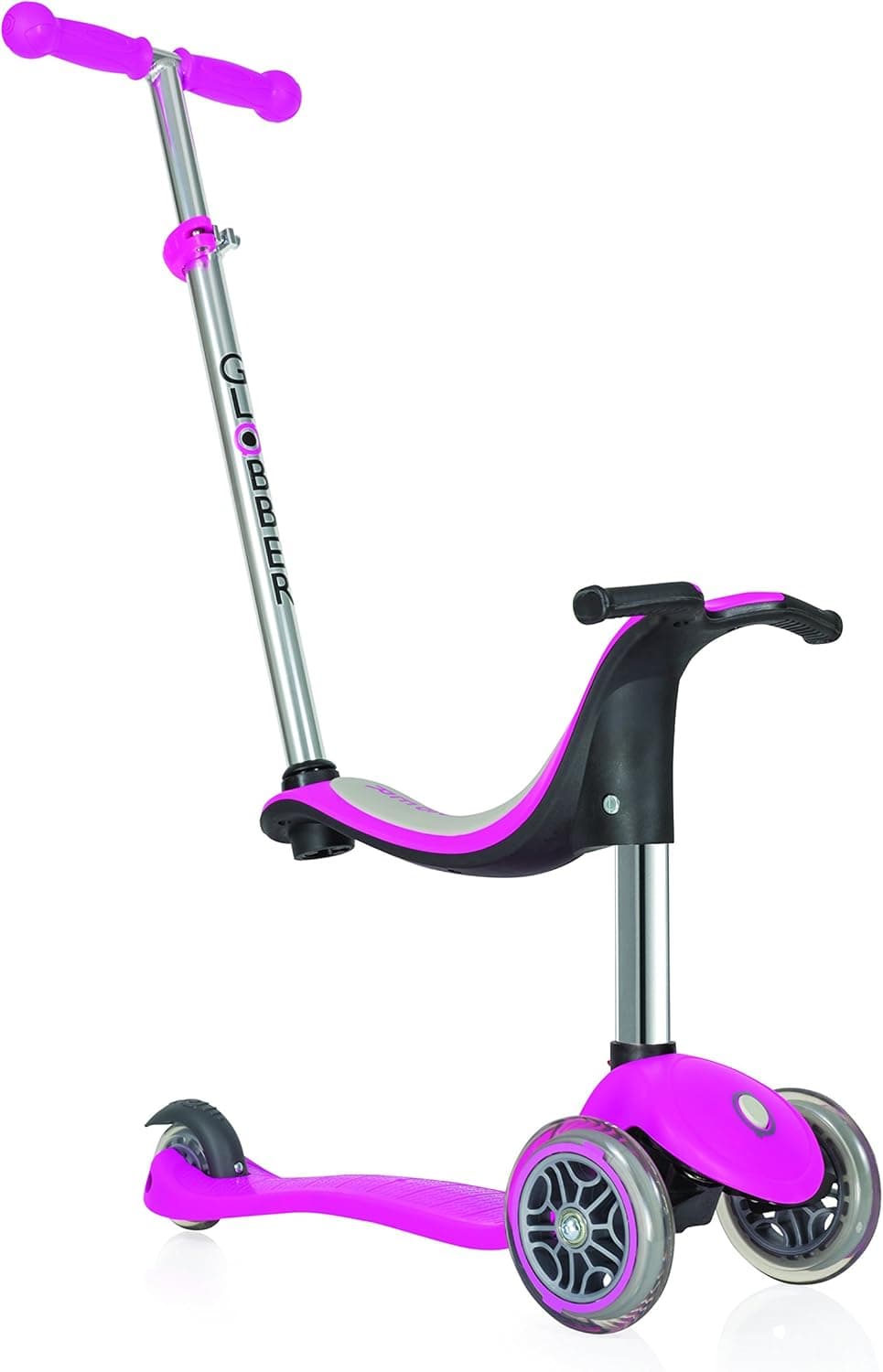 Globber Go Up Sporty 3 in 1 Kick Scooter for Kids and Toddlers | 3 Mode Ride On Scooter for Ages 15 Months to 3+ | Adjustable Outdoor Ride on Toy for Toddlers