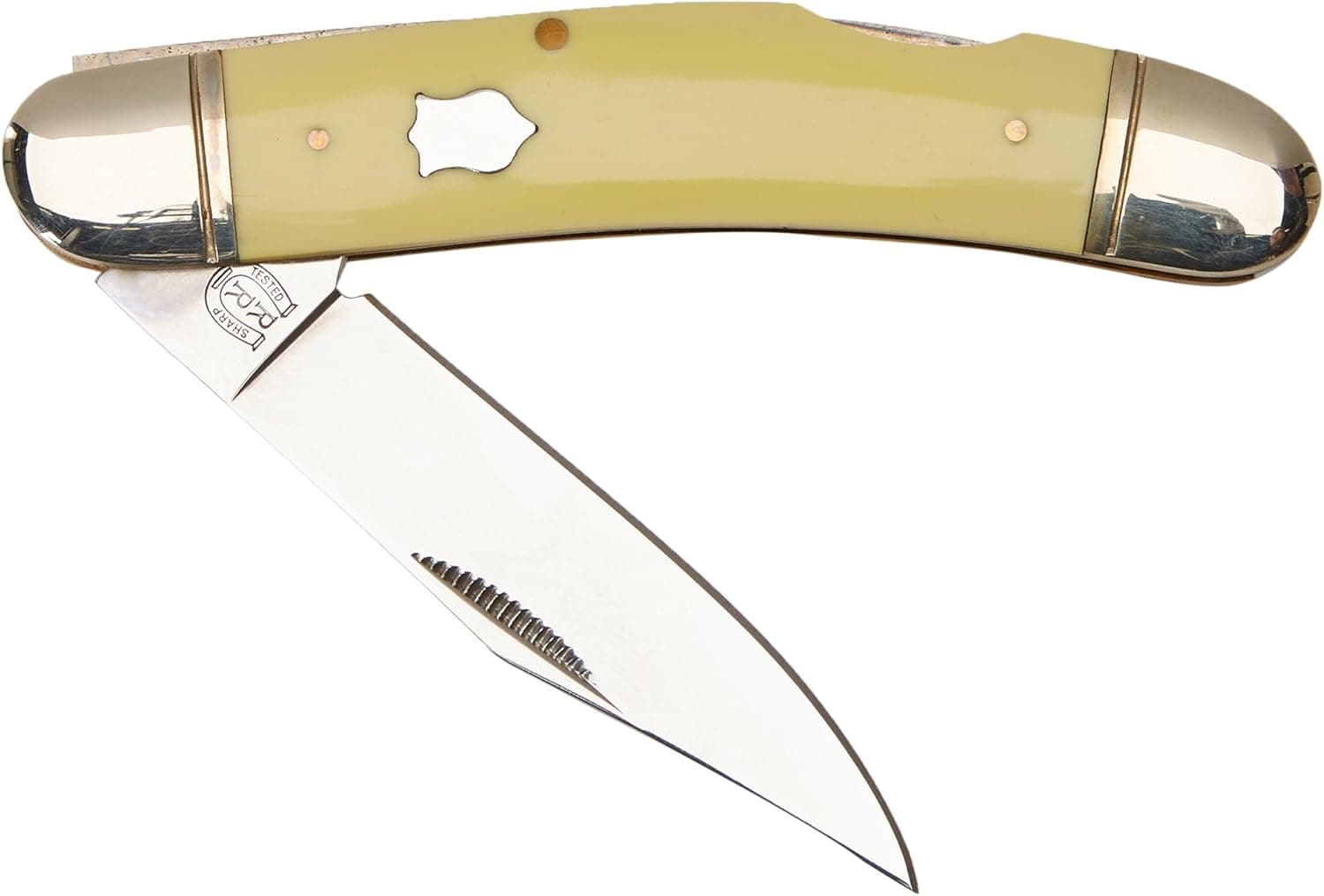 Rough Rider Lockback Sowbelly with Yellow Composition Handle