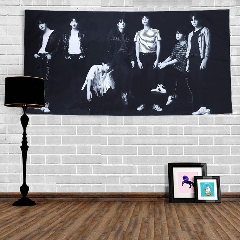 Bosunshine Tapestry Love Yourself Fake Love V Suga Jimin Jung Kook Wall Hanging Decor for Home -O Version