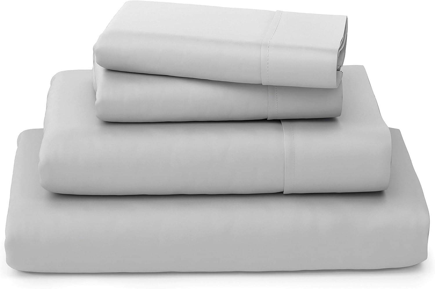 Cosy House Collection Luxury Bamboo Sheets - Blend of Rayon Derived from Bamboo - Cooling & Breathable, Silky Soft, 16-Inch Deep Pockets - 4-Piece Bedding Set - Cal King, Silver
