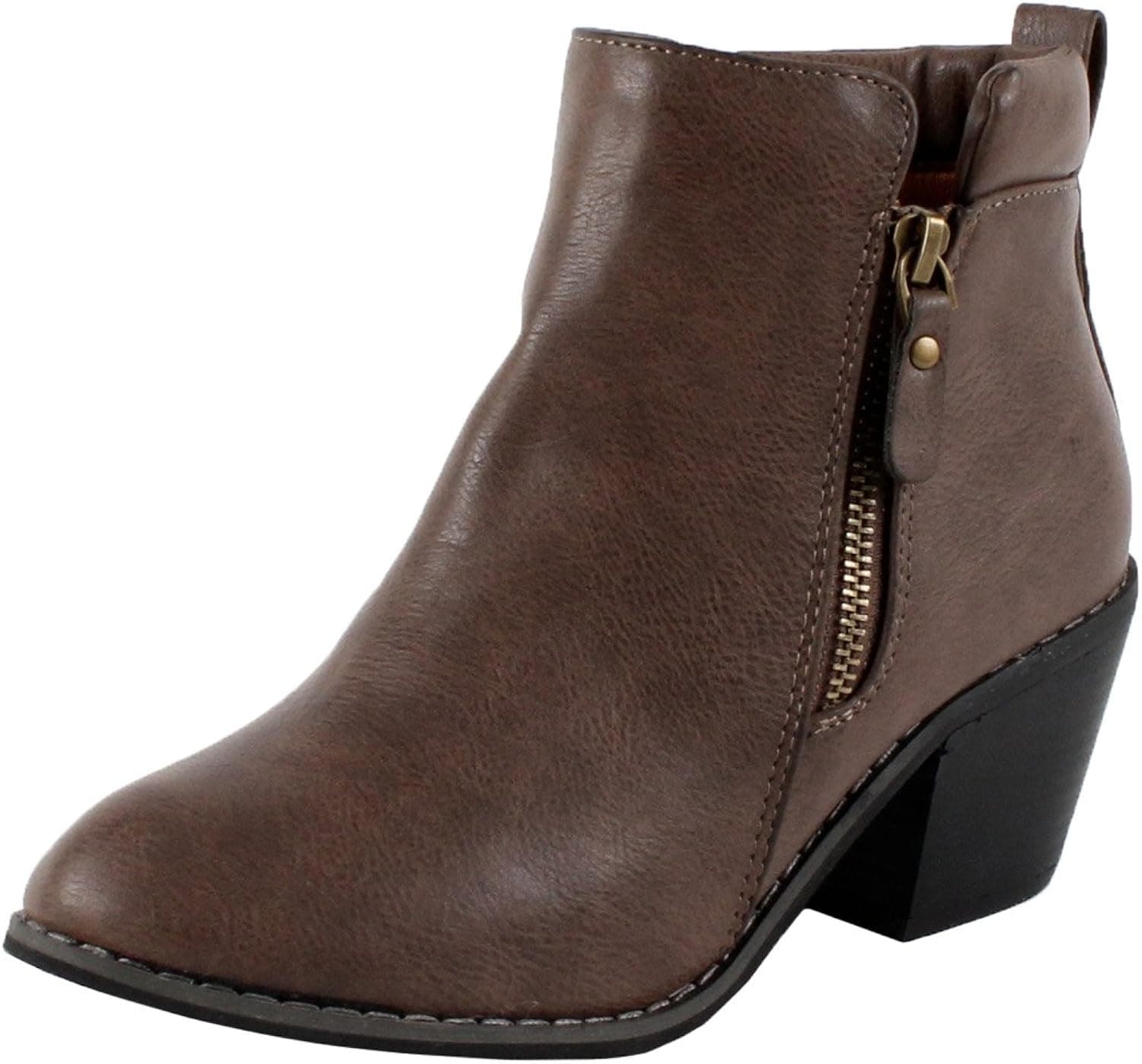 Reneeze Polo-01 Womens Fashionable Stacked Heels Ankle Booties