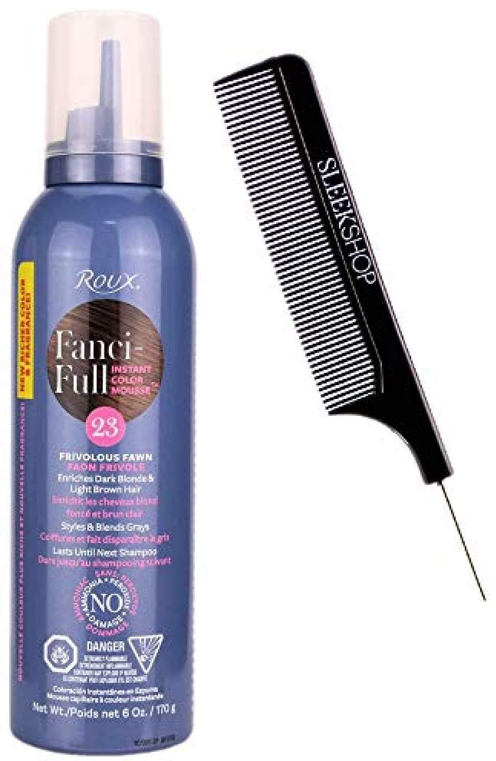 Roux FANCI-FULL Instant Color Mousse, Haircolor Foam with No Ammonia, No Peroxide, No Damage (w/Sleek Comb) Fancy Hair Dye Conditioning (Frivolous Fawn #23)