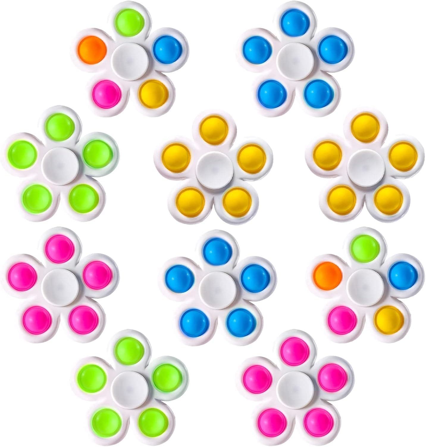 Sauyoza Fidget Spinner Party Favors 10 Pack Goodie Bag Stuffers Party Favors for Kids Classroom Prizes ADHD Anxiety Stress Relief Toy