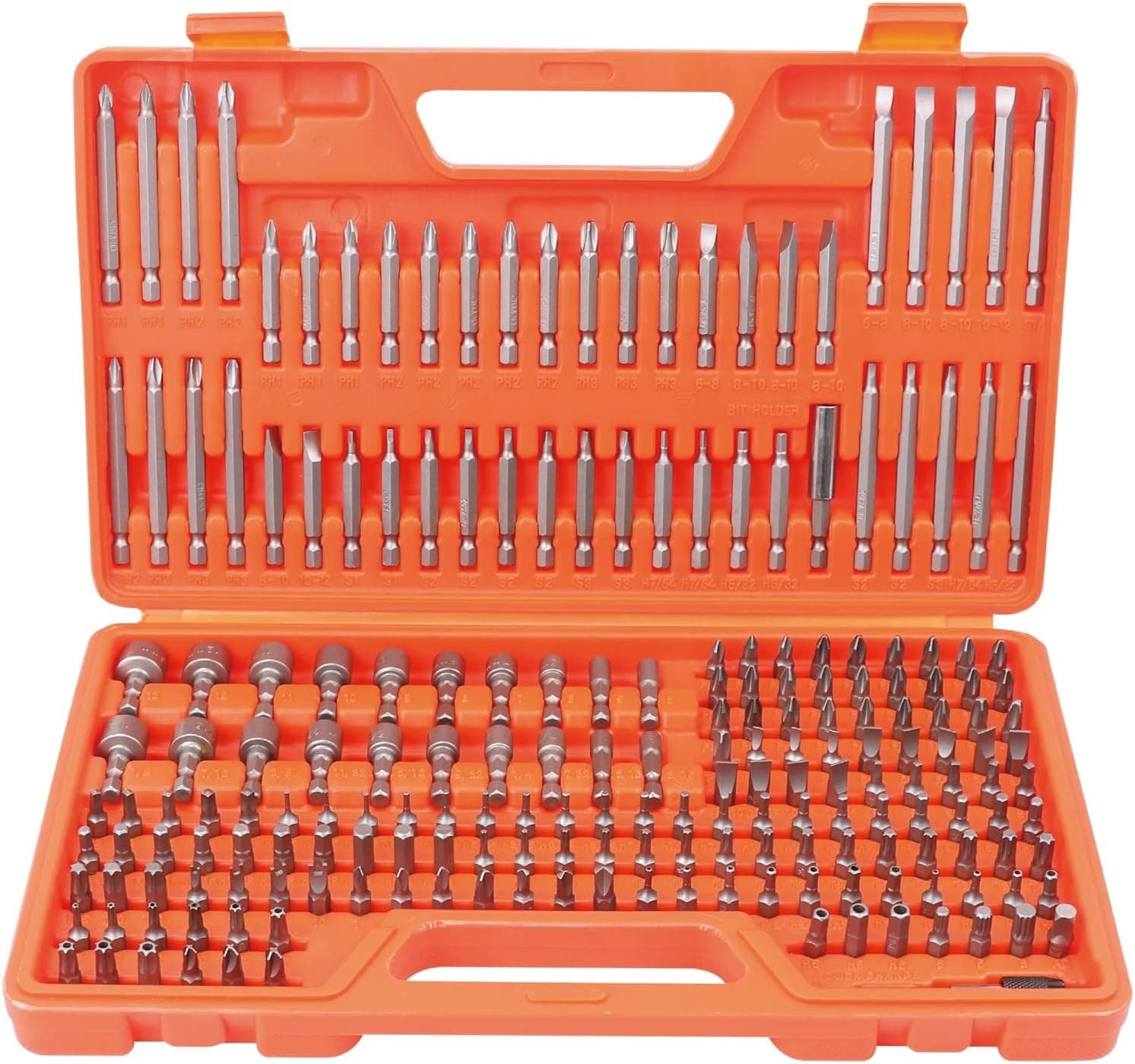 HORUSDY 208-Piece Professional Screwdriver Bit Set, Chrome Vanadium Steel Driver Bit Set, Includes Security Bits