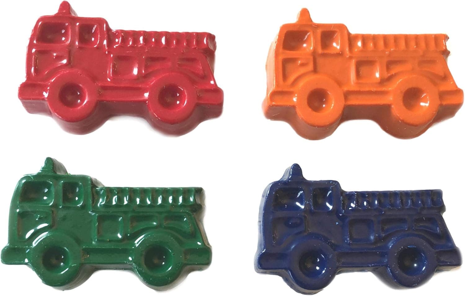 MinifigFans 48 Fire Truck Crayons - Birthday Party Favors - 12 Sets of 4 Crayons - Made in The USA