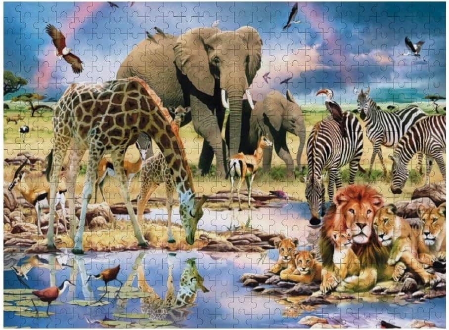 Wooden Puzzle 500 Pieces Puzzles, Jigsaw Puzzles-Cradle of Life, Educational Intellectual Decompressing Fun Game for Kids Adults Toy 20.5"x15" inch