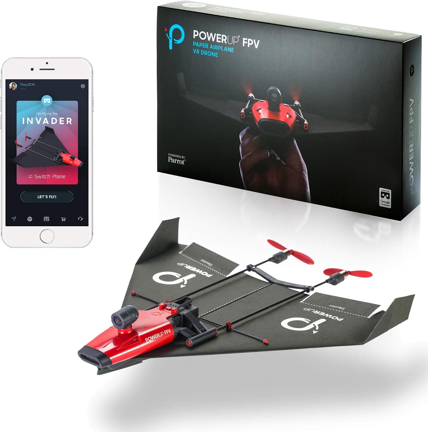 PowerUp X Fpv Smartphone Remote Controlled Paper Airplane Dual Motor Conversion Kit with A Live Streaming Camera | Electric Motor for DIY Paper Plane | Ios & Android | Valentines Day Best Gift for Him