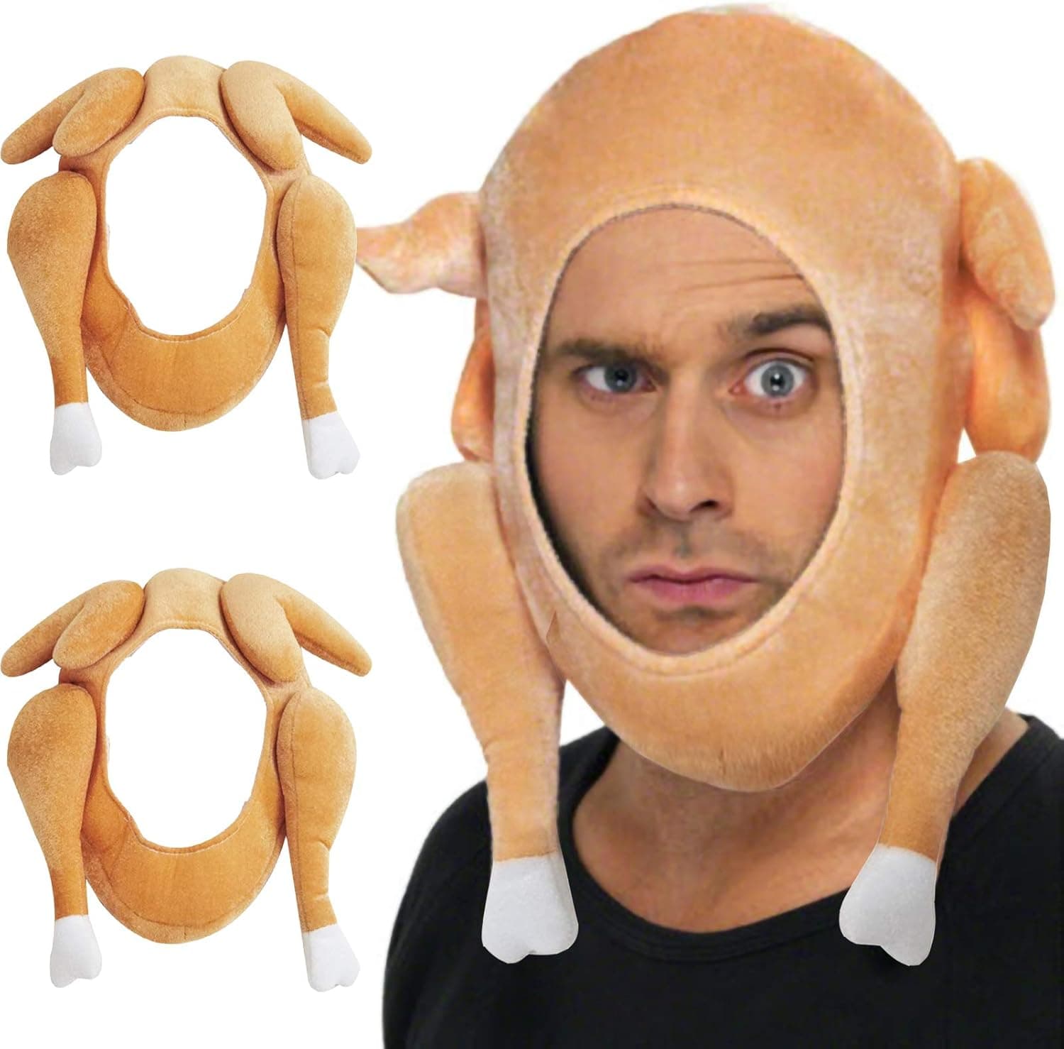 Camlinbo 3 Pack Plush Thanksgiving Turkey Hat Thanksgiving Party Favors Supplies Costume Accessories for Men Women