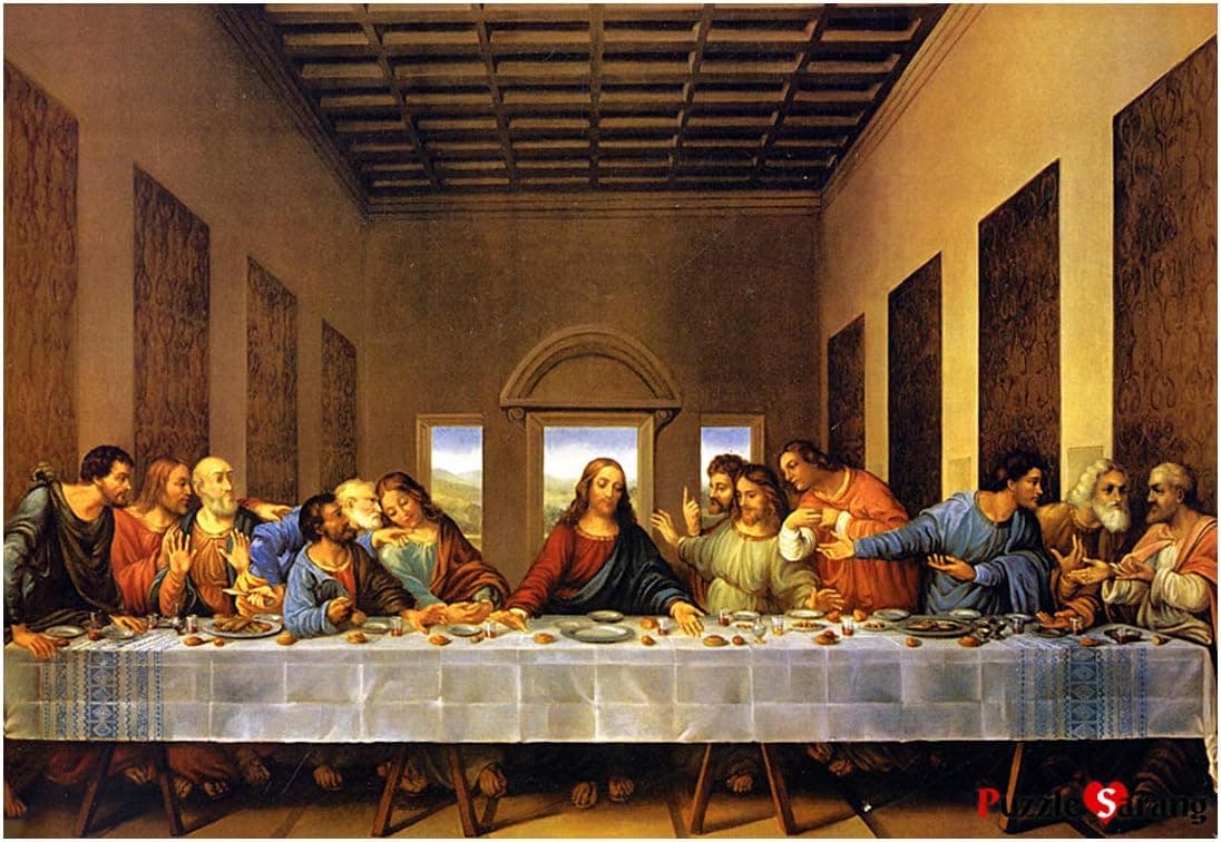 [PuzzleLife] Leonardo Da Vinci Last Supper | 1000 Piece - Free Logic Games for Couples, Child, Teens, Senior. Brain Puzzles & Fun Family Games. Beautiful Picture & Puzzles
