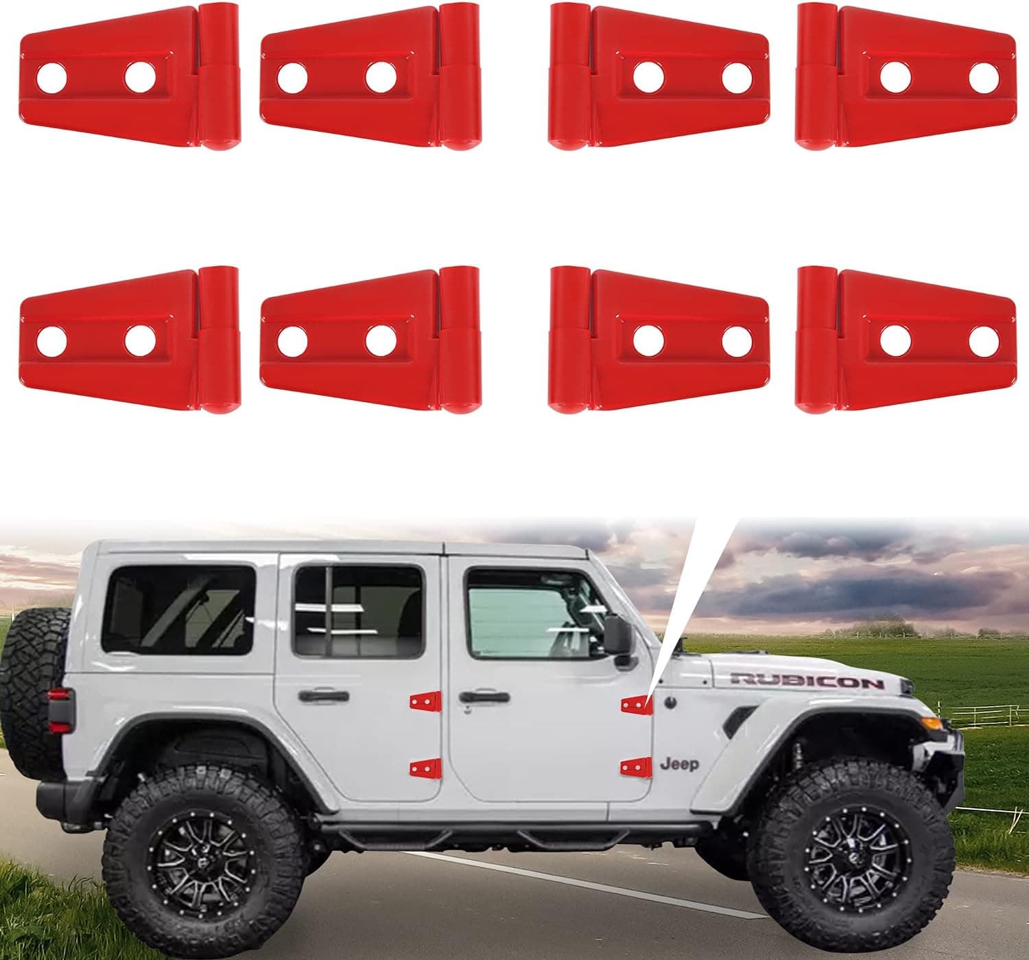 Bibloon Door Hinge Covers Protector Kit Fits for Jeep Wranlger Unlimited Rubicon Sahara Sports Accessories 2007-2018 JK JKU