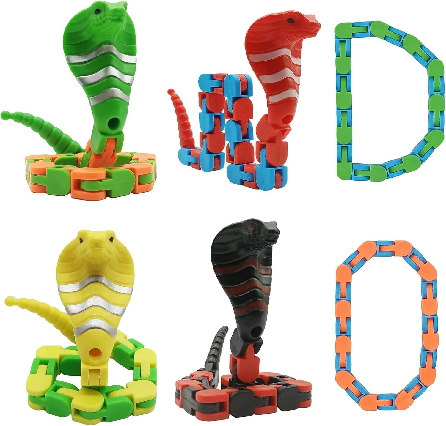 6 Pack Sensoy Fidget Toys Set, Wacky Tracks Snap and Click Fidget Toys for Boys Girls Adults, Fidget Toys for Toddler 3 4 5 6 7 8,Autism Stress Relief Finger Toys,Gifts for Kids,Classroom Prizes