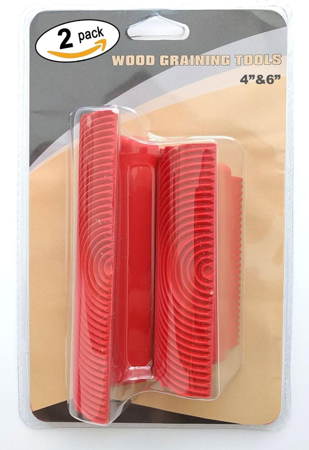 Faux Like a Pro Set 2Pc 4" and 6" Flexible Rubber Wood Graining and Comb Tool