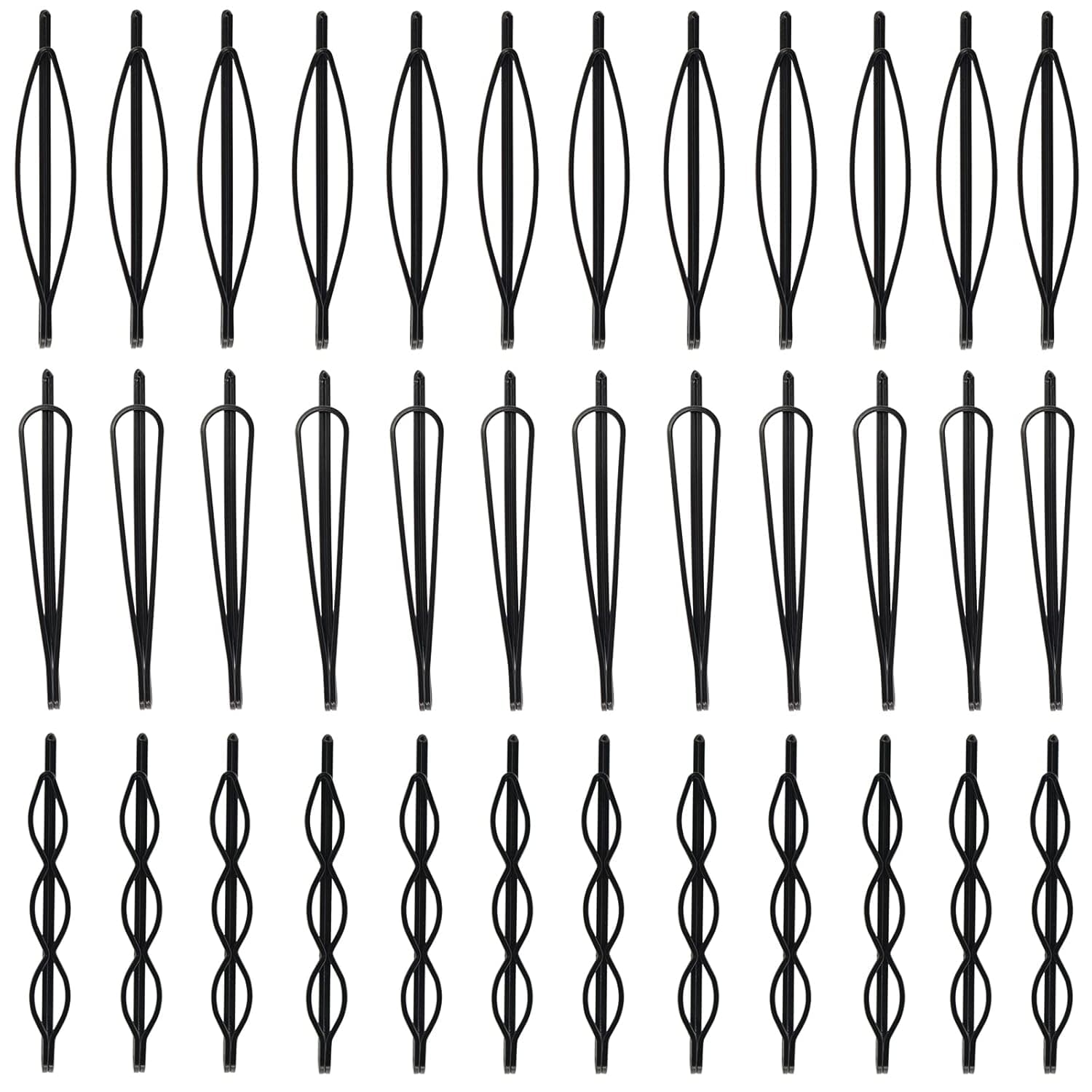 36 Pieces Black Hair Barrettes for Women, Black Metal Hair Clips for Girls Bobby Pins Black Hair Pins