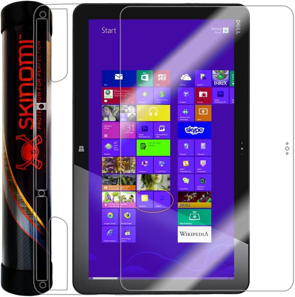 Skinomi Full Body Skin Protector Compatible with Dell XPS 18 (Screen Protector + Back Cover) TechSkin Full Coverage Clear HD Film