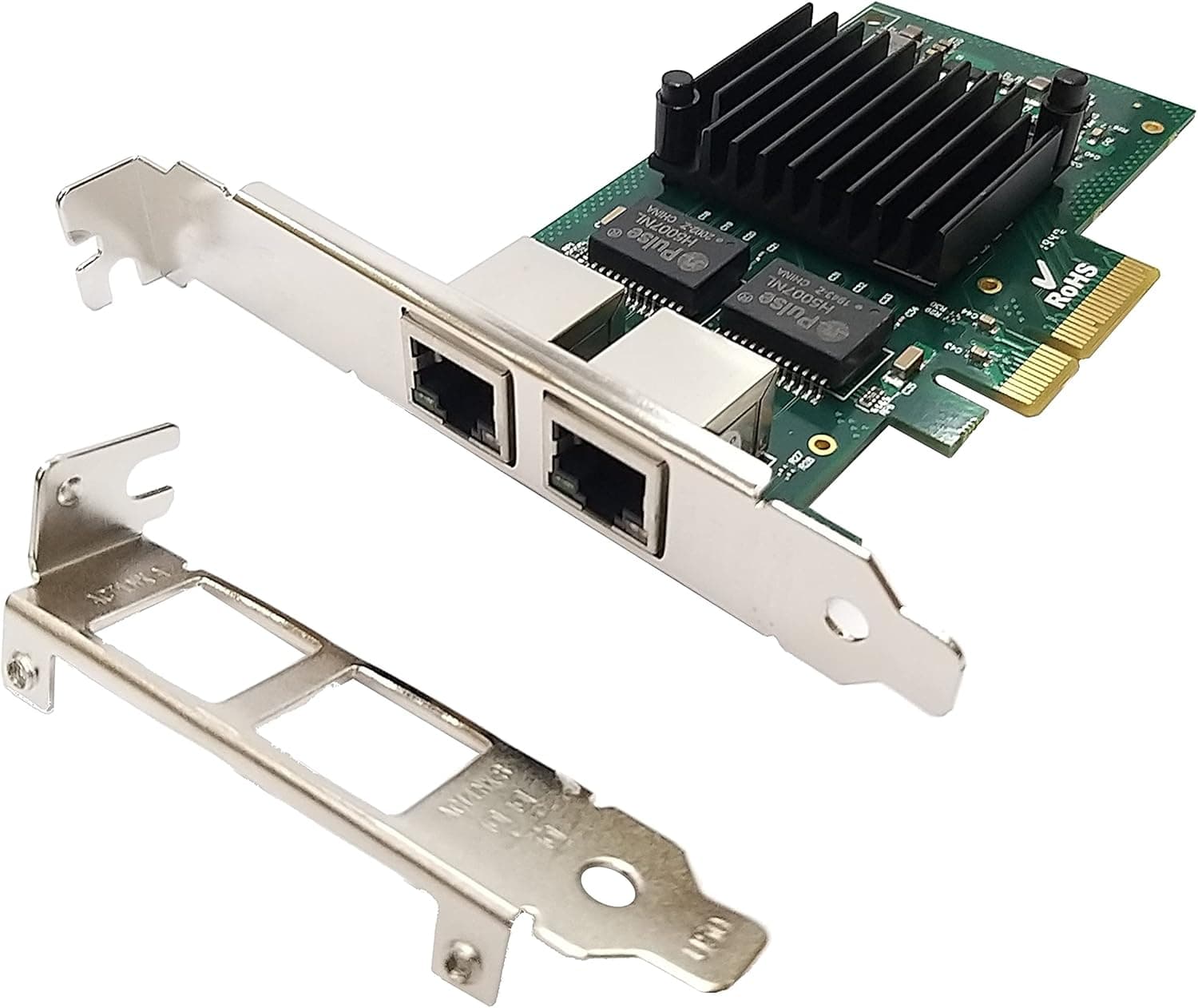 HINYSENO Dual Port RJ-45 10/100/1000Mbps PCI-Express x 4 Gigabit Ethernet Server Adapter Dual Port Network Interface Controller Card for I350AM2 Chipset, Compare to Intel I350-T2