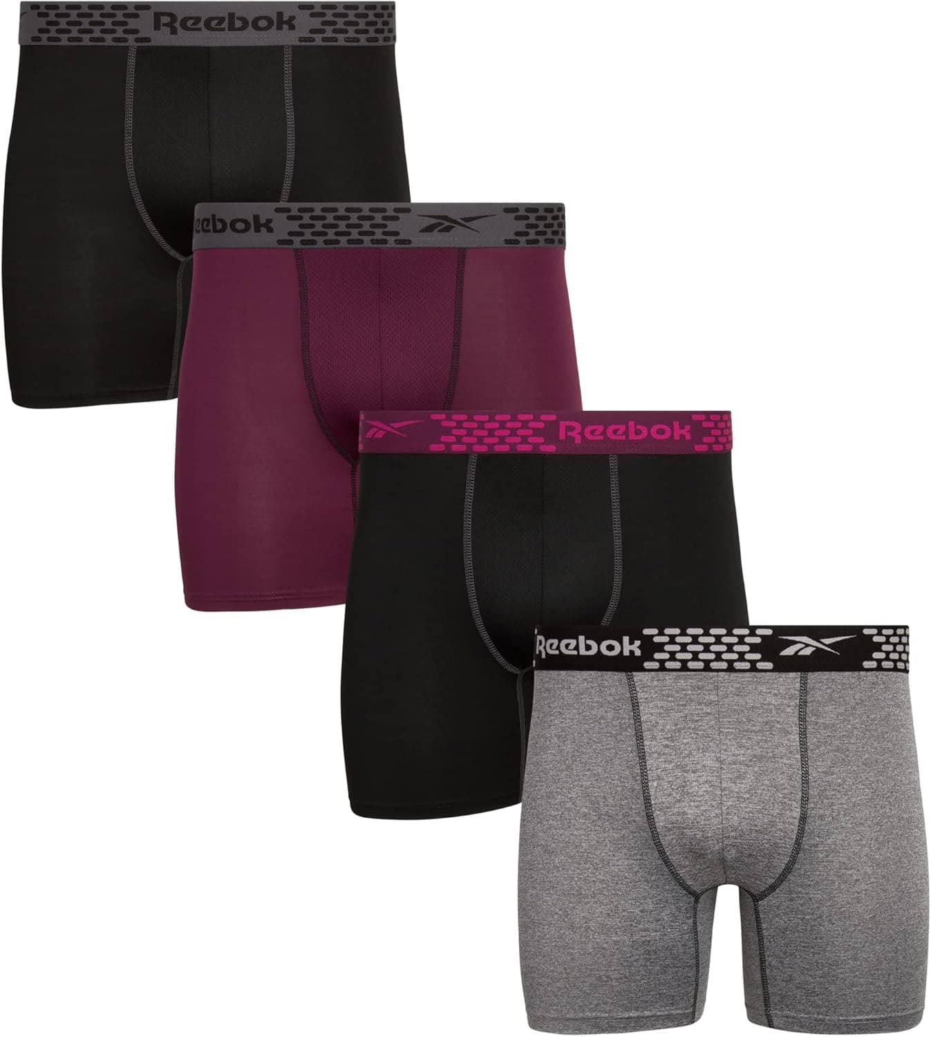Reebok Men's Underwear - Performance Boxer Briefs (4 Pack)
