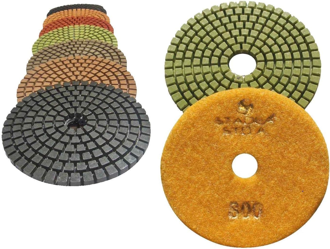 STADEA Grit 800 4" Diamond Polishing Pads Premium Grade Wet Flexible 3 MM High