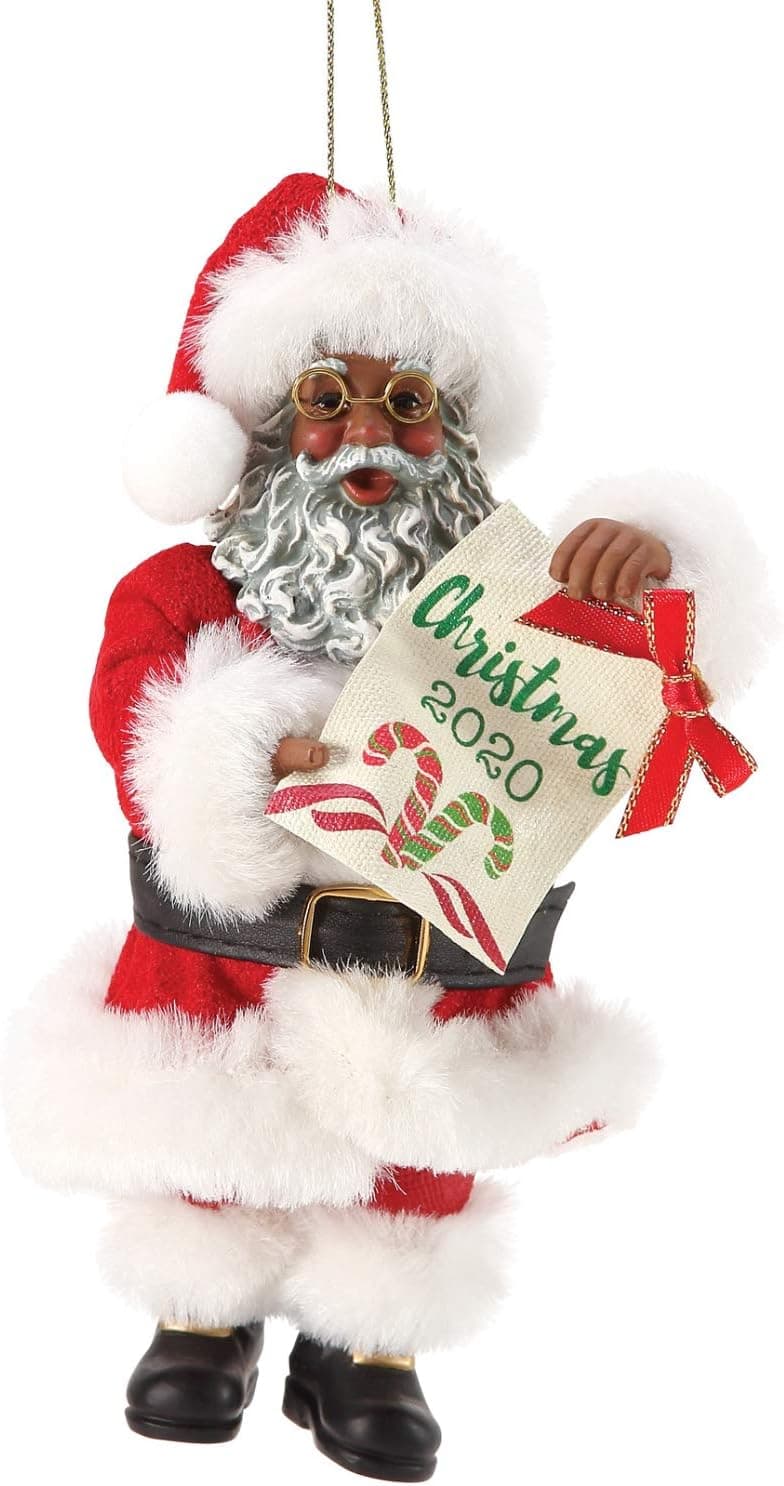Department 56 Possible Dreams Santa Christmas 2020 Dated Hanging Ornament, 6 Inch, Multicolor