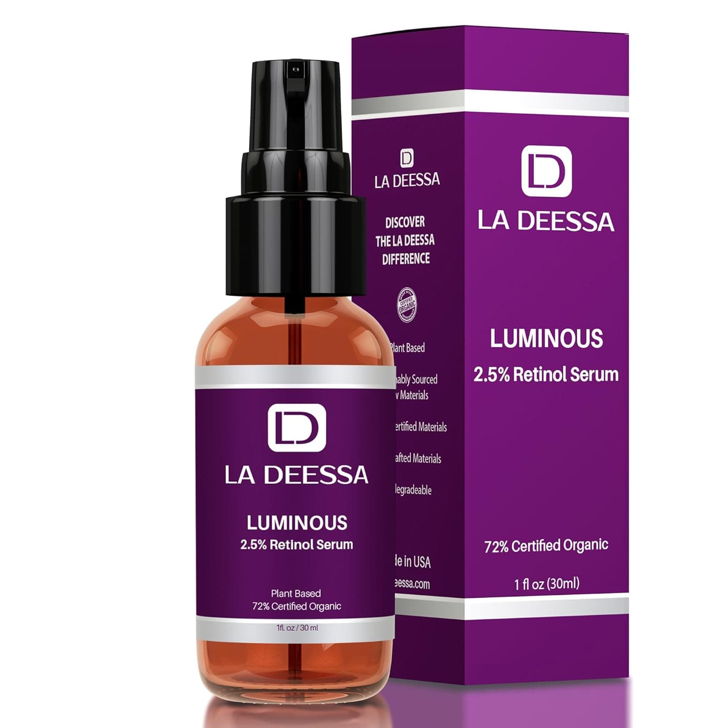 La Deessa Powerful Retinol Serum. Anti Wrinkle, Organic Anti Aging Skin Care Formula for Face, Penetrates Deeply, Improve Cell Turnover, Increase Collagen & Elasticity, Reduce Hyperpigmentation, Fine Lines, Acne, Facial Skin Damage. Repair & Restore Skin Texture & Tone for Younger Looking Skin.