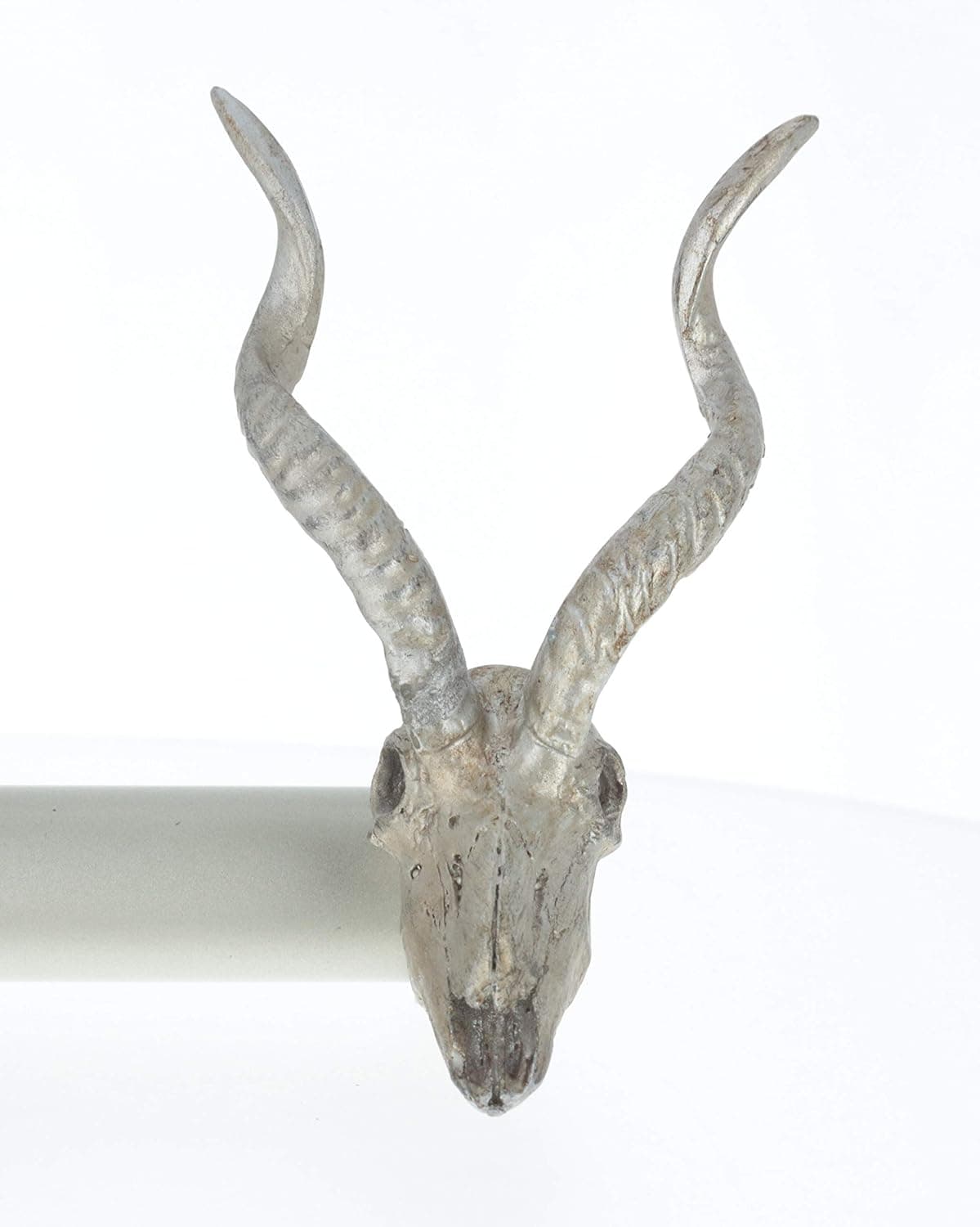 Urbanest Silver Addax Skull Drapery Curtain Rod, 1-inch Diameter, Silver, 84-inch to 120-inch