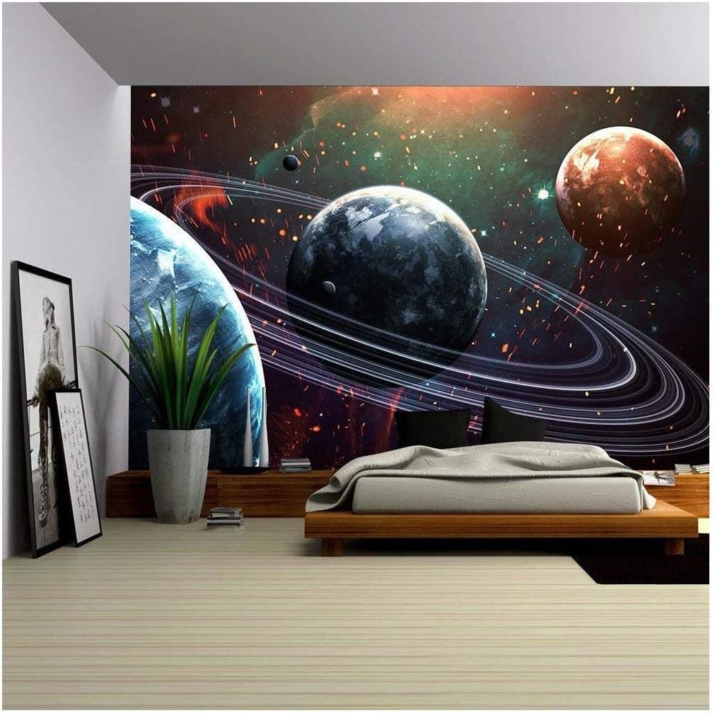wall26 - Outer Space Universe Wallpaper - Canvas Art Wall Decor - 66"x96"