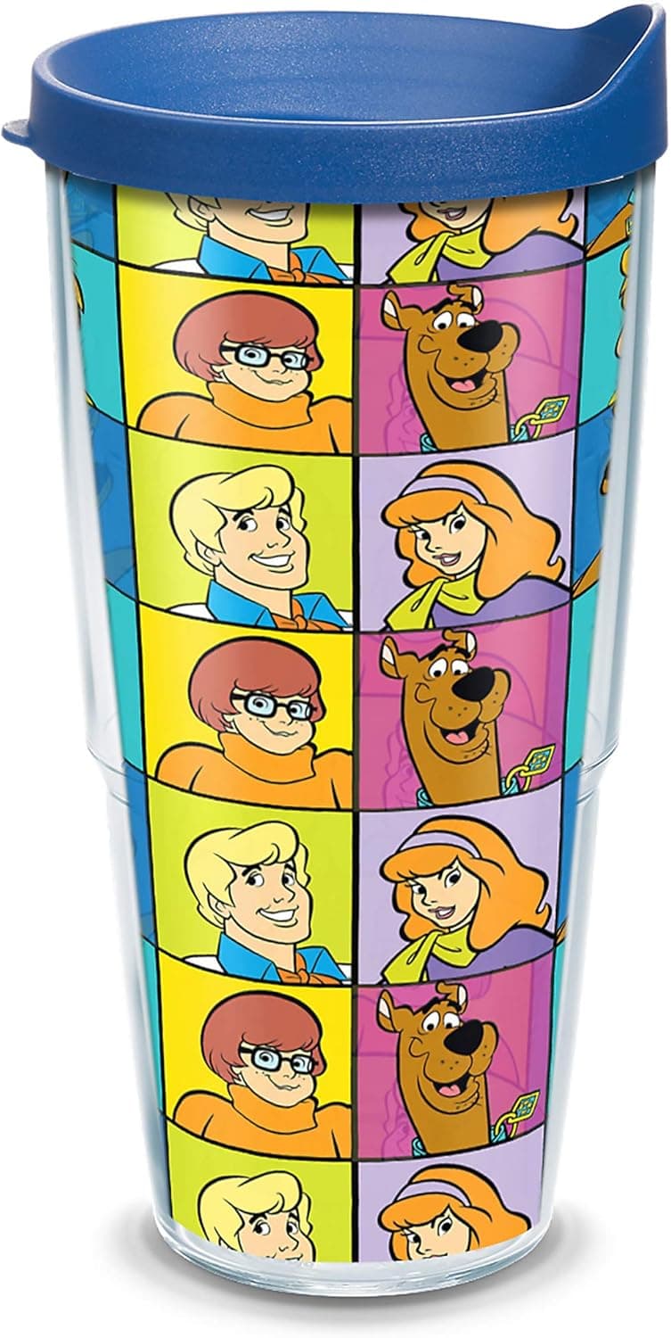 Tervis Warner Brothers - Scooby-Doo Crew Insulated Tumbler with Wrap and Blue Lid, 24oz, Clear