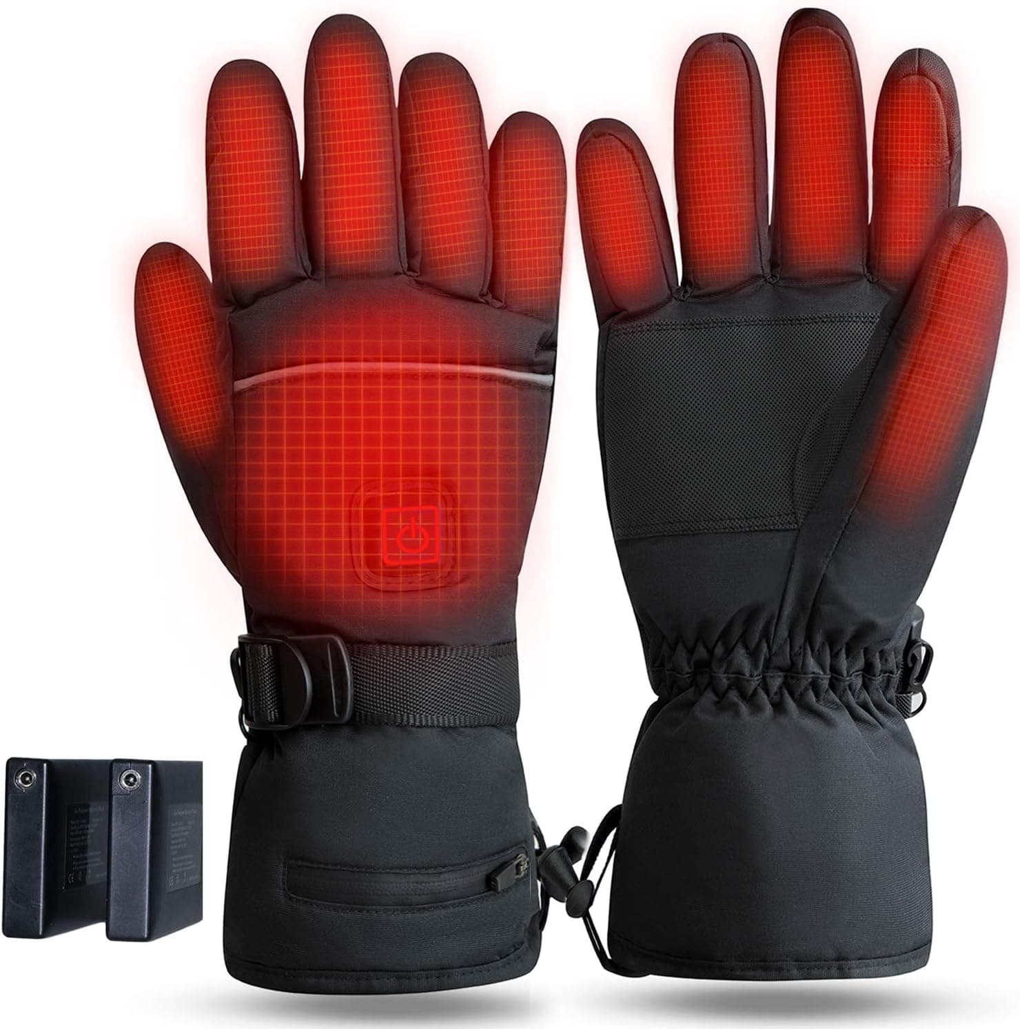 socathey Heated Gloves Rechargeable by 3.7V 4000mAh Battery, Electric Heat Gloves for Men and Women, Touchscreen USB Heating Gloves for Motorcycle Fishing Hiking Cycling Skiing (M)