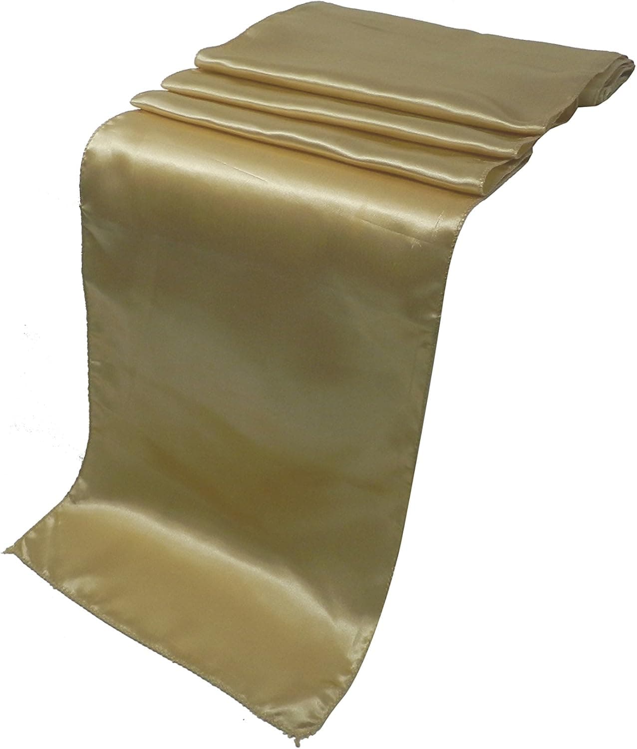 ELINA'S Pack of 15 Wedding 12 x 108 inch Satin Table Runner Wedding Banquet Decoration (15, Champagne)