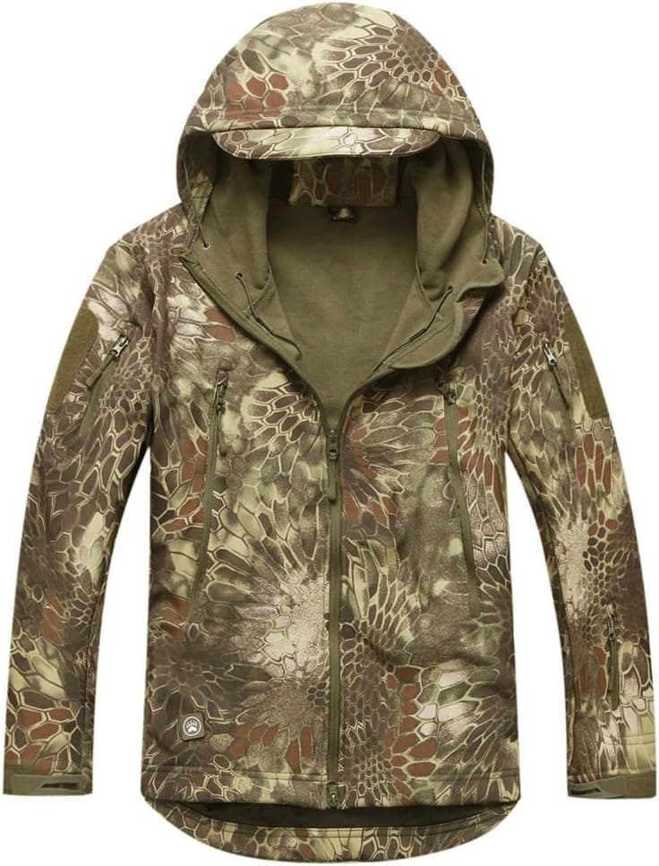 Reebow Gear Men's Military Special Ops Softshell Tactical Jacket Waterproof Highland Camo XL