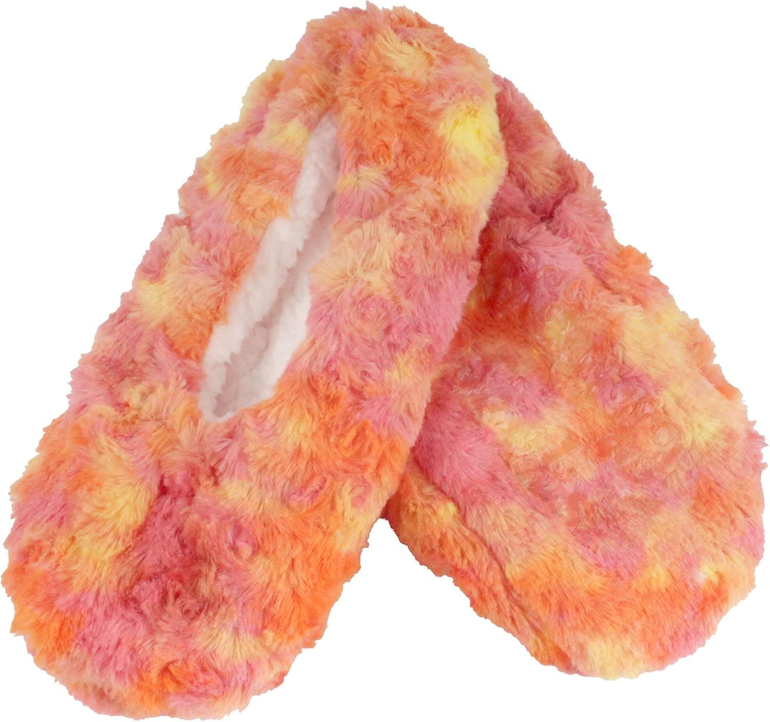 Adult Super Soft Warm Cozy Fuzzy Tie Dye Slippers Non-Slip Lined Socks, Indoor Travel Home Slippers, 1 Pair
