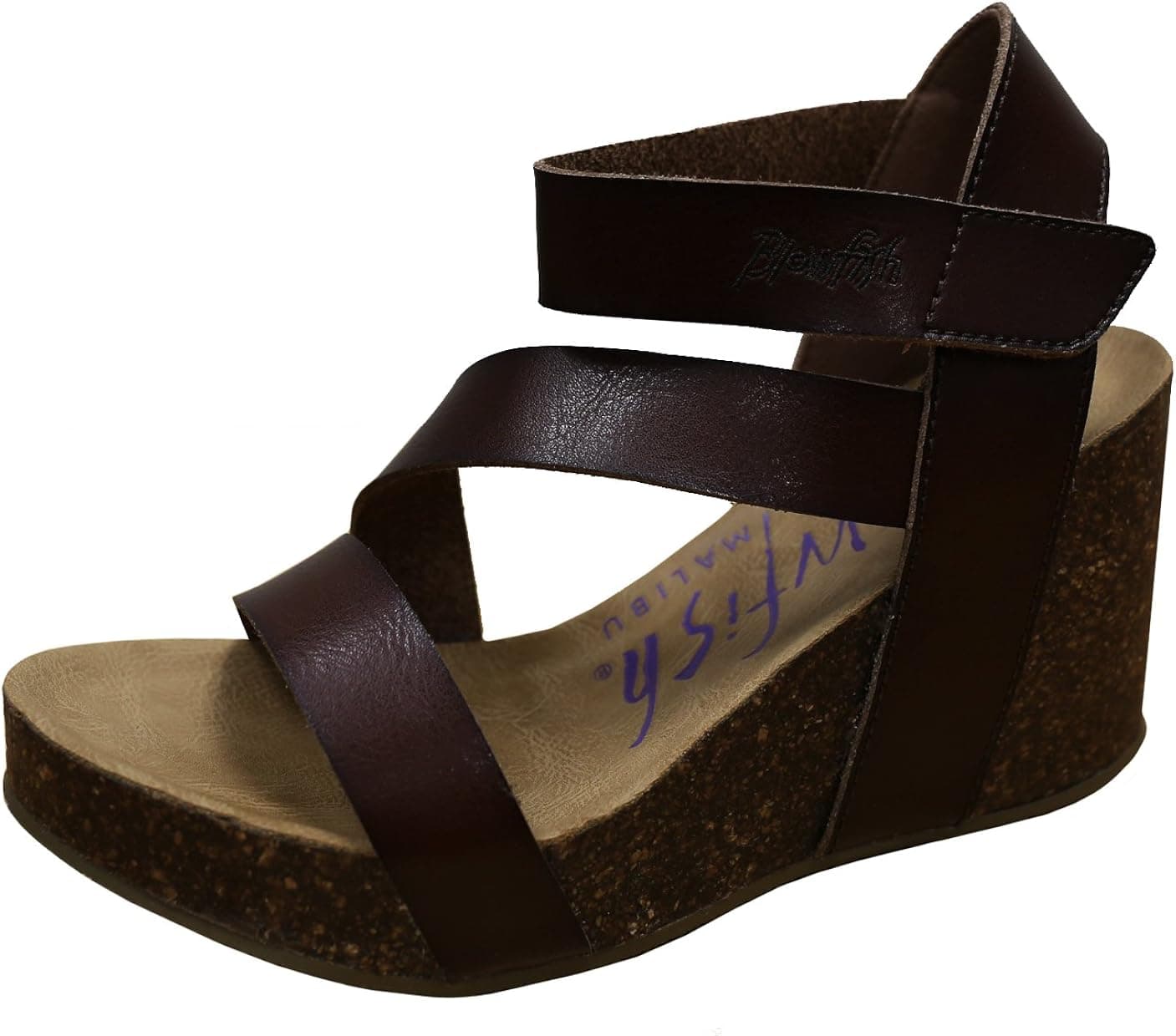 Blowfish Women's Hapuku Wedge Sandal (8.5 B(M) US, Whiskey Dyecut PU)
