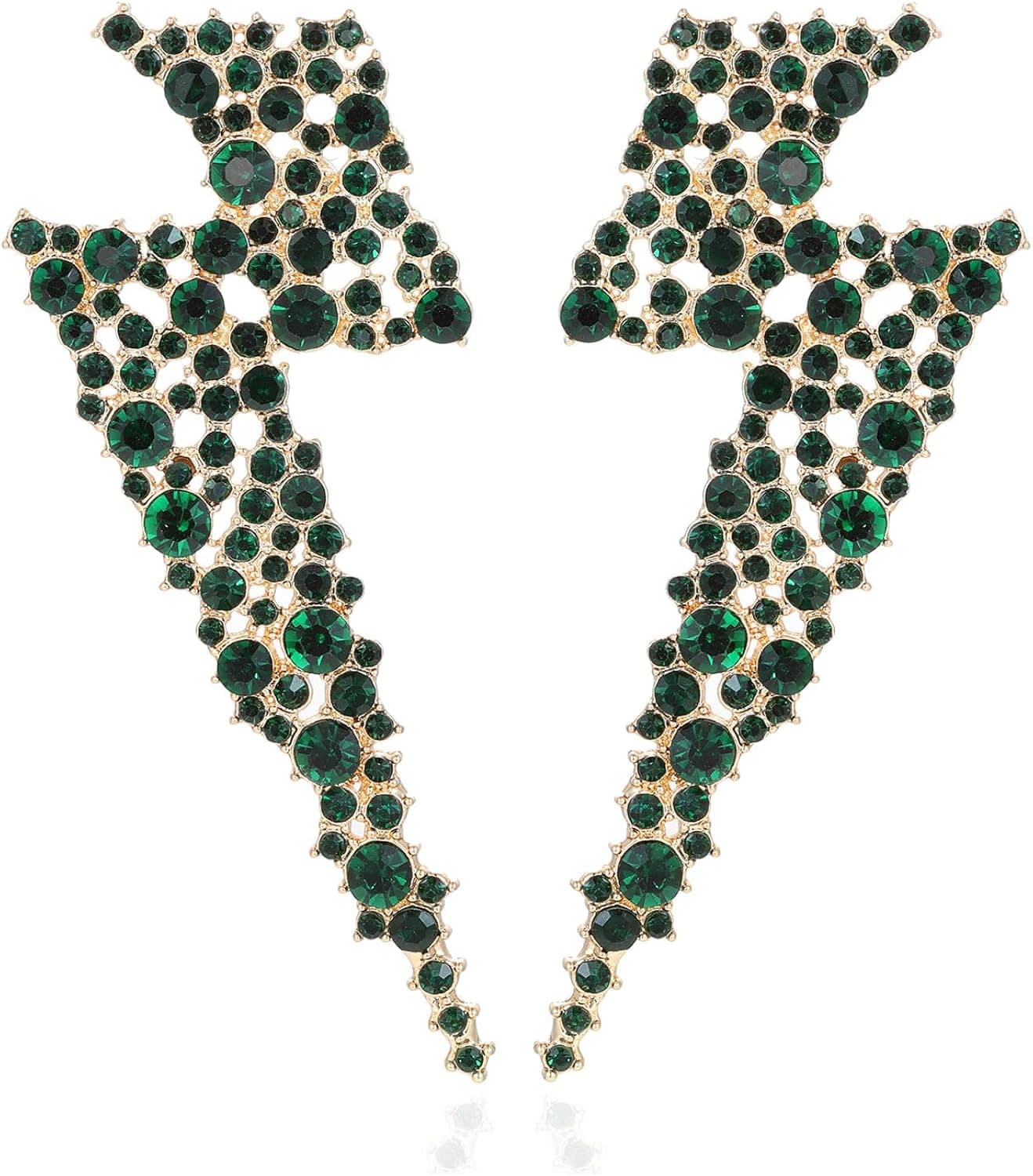 Met-edianger Lightning Bolt Rhinestone Statement Earrings Flash Costume Earrings Crystal Drop Dangle Earrings for Women Girls