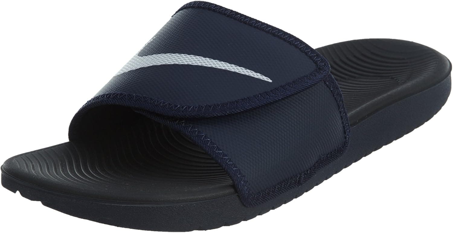 Nike Mens KAWA Adjust, Obsidian/White-Black, 12