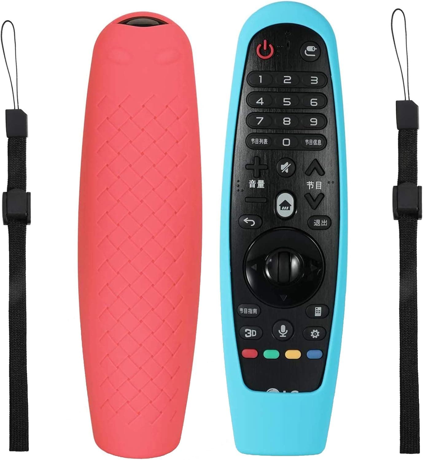 MWOOT 2 Pieces Compatible with LG Magic Remote Cover Case (Glow-in- Dark), Shockproof Silicone Remote for LG TV Remote Control LG AN-MR19BA/AN-MR18BA/AN-MR650/AN-MR600 Protection Blue/Red