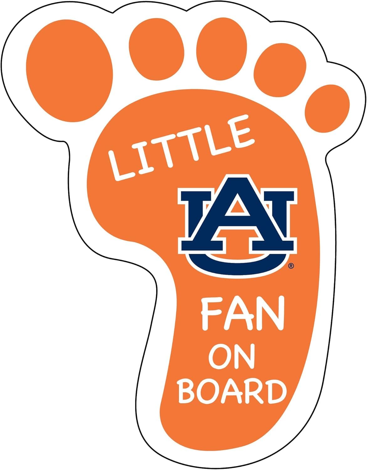 Auburn Little Fan On Board Decal Sticker-Auburn Peel And Stick Decal