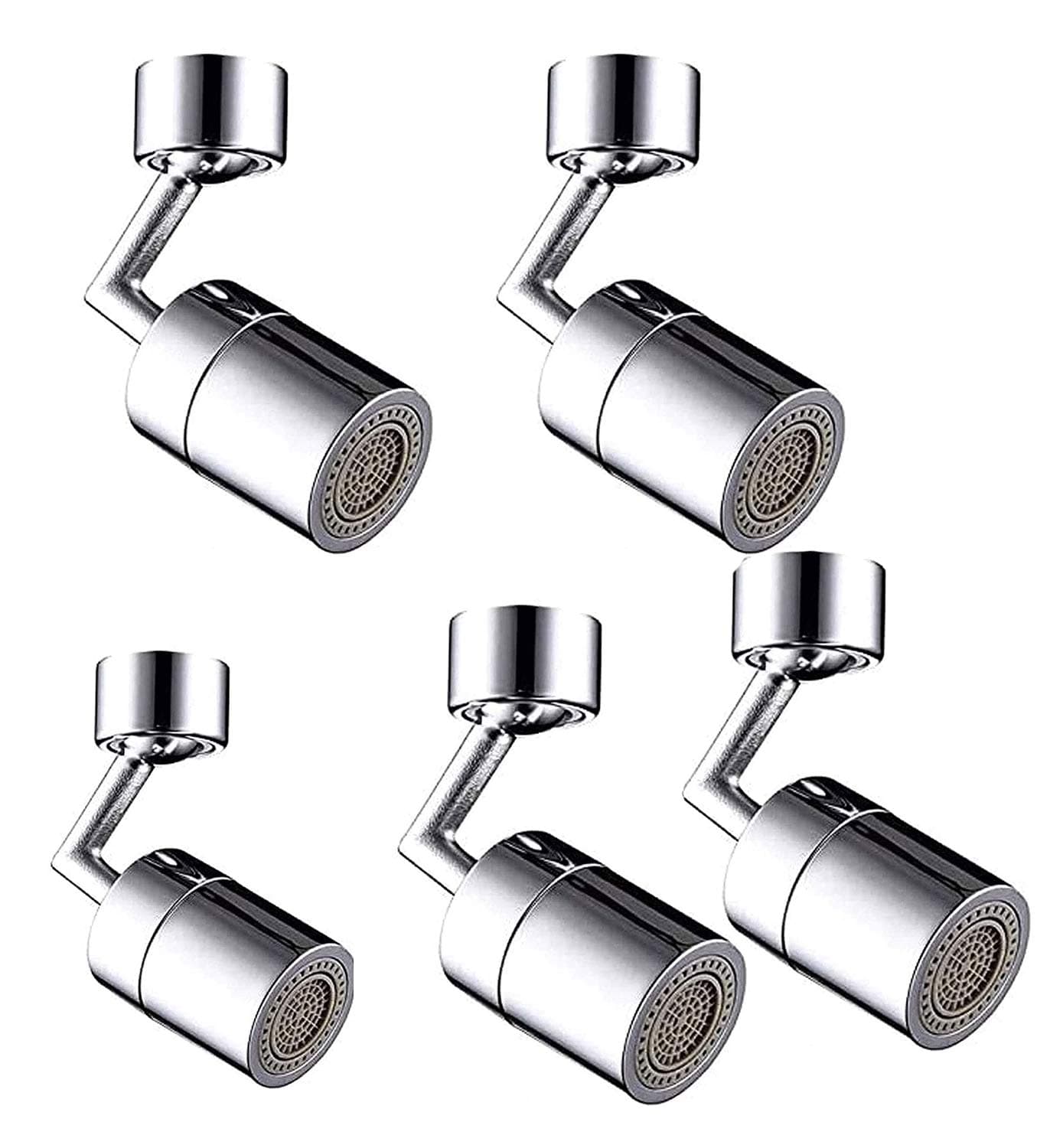 OFMWBN Splash Filter Faucet - 720 Degree Rotatable Faucet Sprayer Head 4-Layer Filter Oxygen-Enriched Foam Leakproof Faucet for Kitchen Bathroom Toilet for 24mm Tap Interface (5PC)