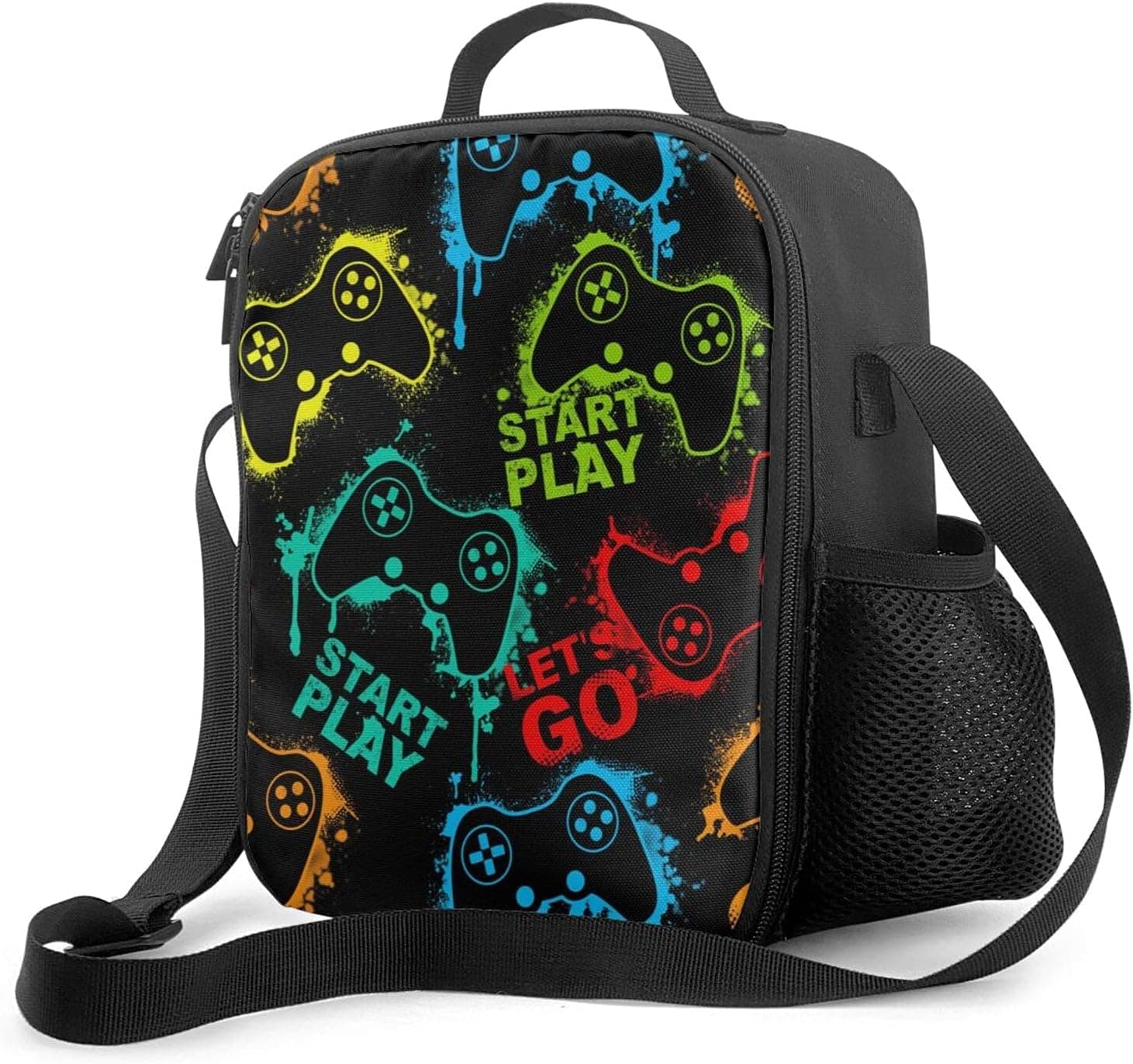 Duduho Colorful Game Joystick Insulated Lunch Bag Reusable Tote Bag Lunch Box Food Container For Men Women Kids