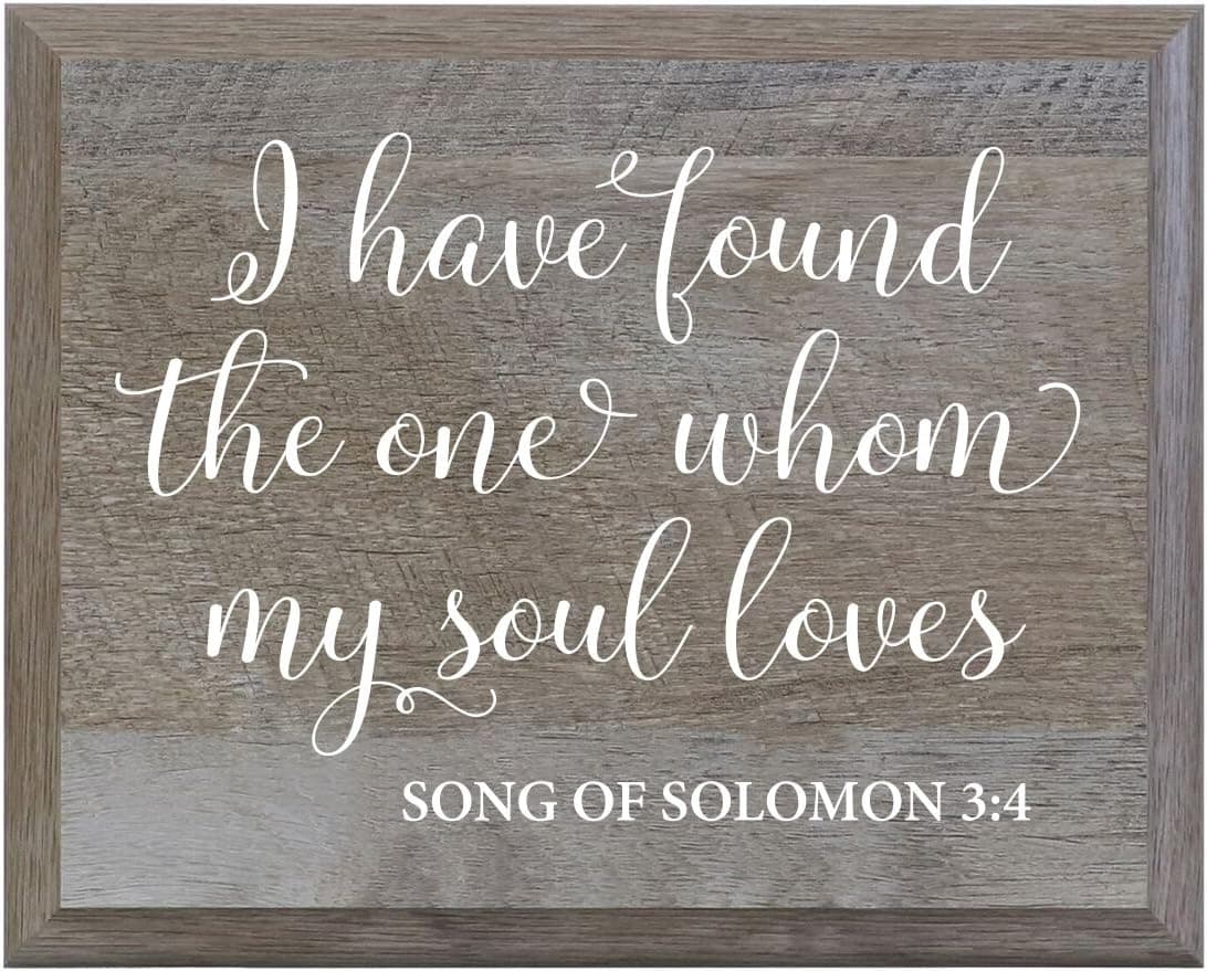 LifeSong Milestones I Have Found The One Whom My True Soul Loves Decorative Wedding Party Signs for Ceremony and Reception for Bride and Groom (8x10)