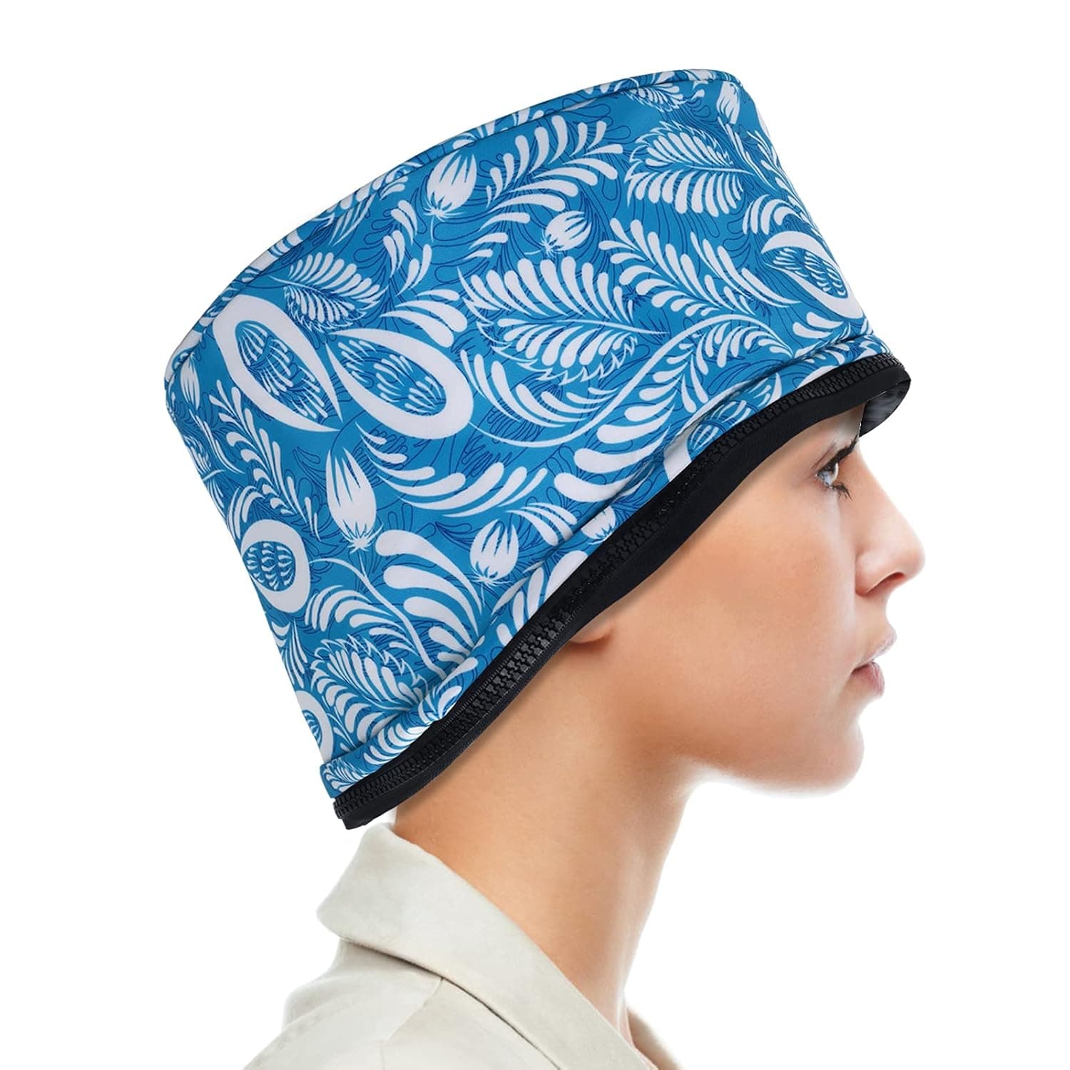 SPTHTHHPY Hair Steamer Heating Cap for Deep Conditioner,Hair Care Hat with Electric Hair Spa Beauty Steamer Nourishing Hot Head Care Hat Hair Thermal Treatment Cap for Home Use (Leaf)