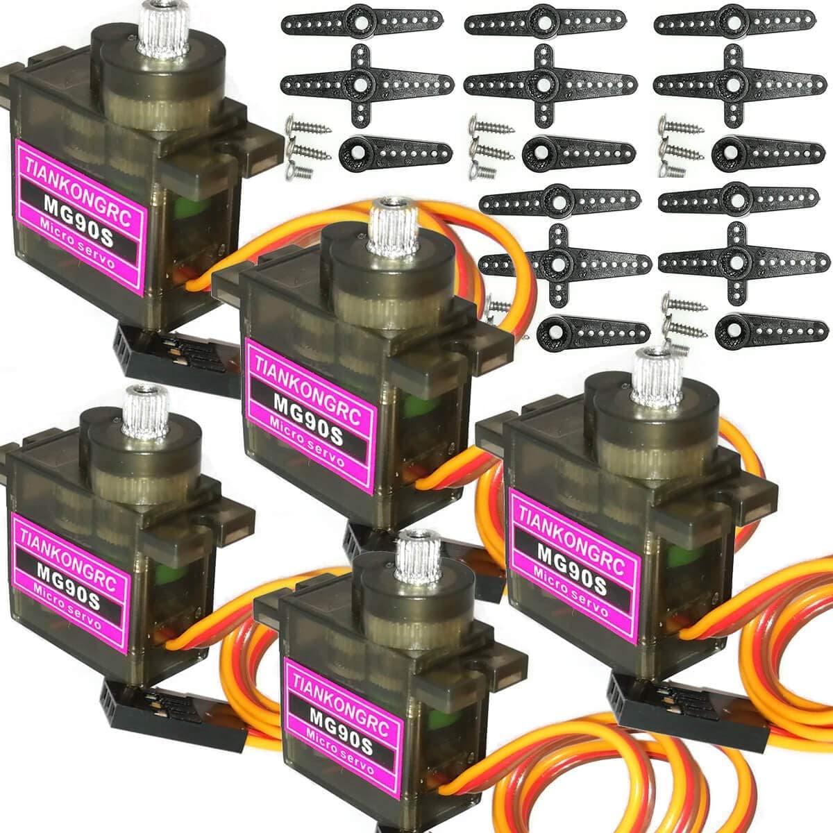 5pcs MG90S Servo, Micro Servo 2kg·cm in 4.8V, Angle 90°, Metal Geared by MakerDoIt