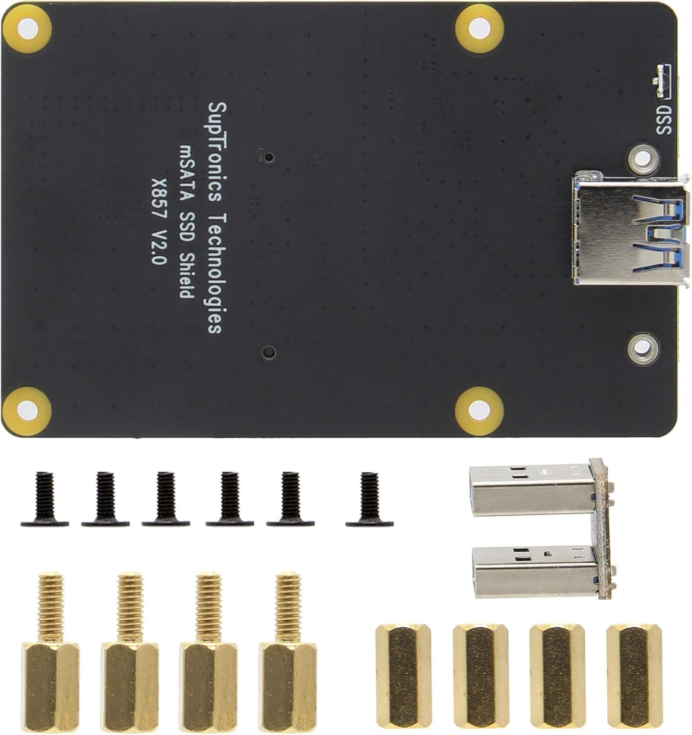 Geekworm Raspberry Pi 4 mSATA SSD Adapter X857 V2.0, Raspberry Pi 4 Model B X857 V2.0 mSATA SSD Expansion Board USB3.0 Module for Raspberry Pi 4B UASP Supported ONLY