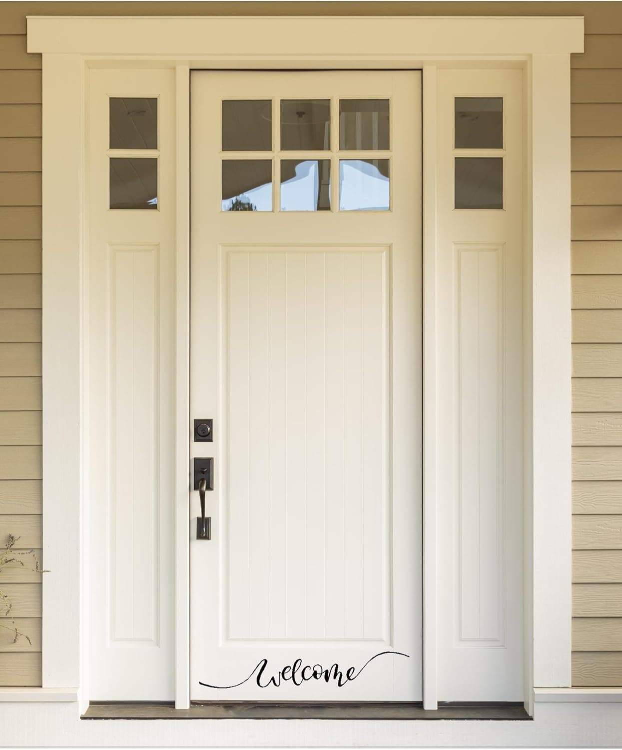 (Black) WELCOME front door sign home Vinyl Wall Decals Sayings Words Art Decor Lettering Vinyl Wall Art Inspirational Upliftin