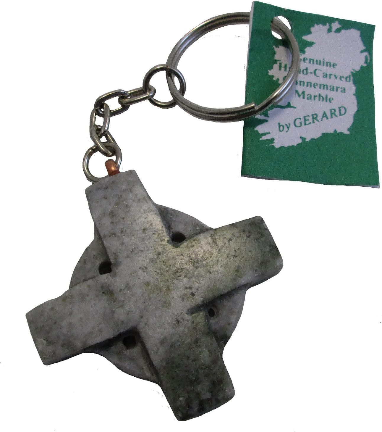 Connemara Marble Celtic Cross Keychain