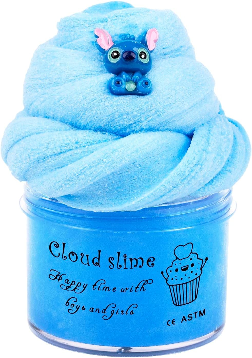 (7oz 200ML) Blue Cloud Slime, DIY Stress Relief Toy Scented Slime with Cute Slime Fun Charms, Birthday Gifts for Kids Girls Boys, Party Favor