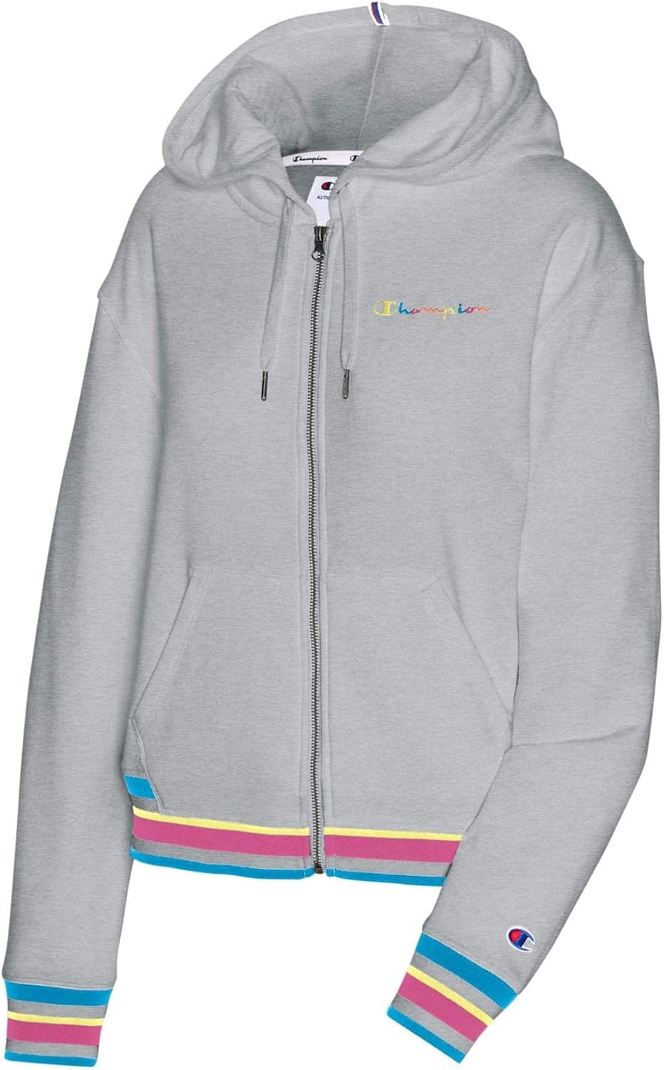 Champion Women's French Terry Full Zip Hoodie, Left Chest Script