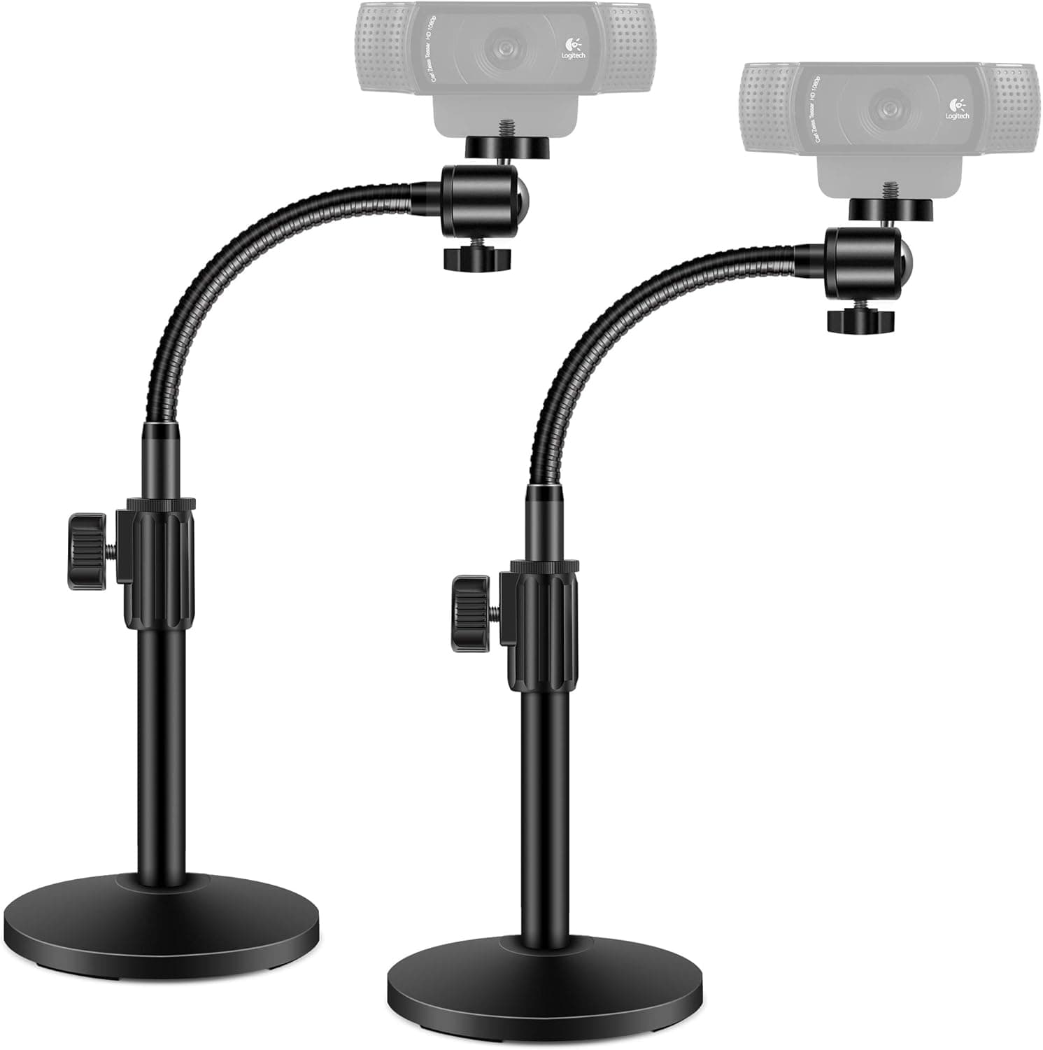 InnoGear Webcam Stand, Upgraded Flexible Desktop Stand Gooseneck Stands Holder for Logitech Webcam C922 C930e C920S C920 C615 C960 and BRIO and Other Devices with 1/4" Thread, Pack of 2