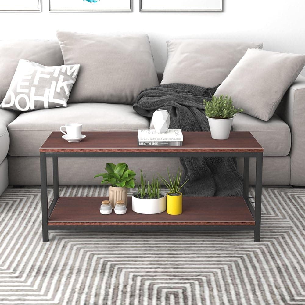 DlandHome Coffee Table TV Stand 39 inches, Rectangular Composite Wood Board, Cocktail Table/Side Table/End Table/Sofa Table/Dining Table for Living Room, TVST4-WB Walnut, 1 Pack