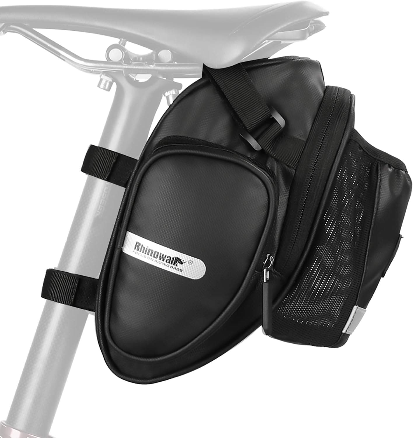 HONTIUS Bike Saddle Bag Water Bottle Holder Bags Bicycle Under Seat Pack Storage Pack with Rain Cover