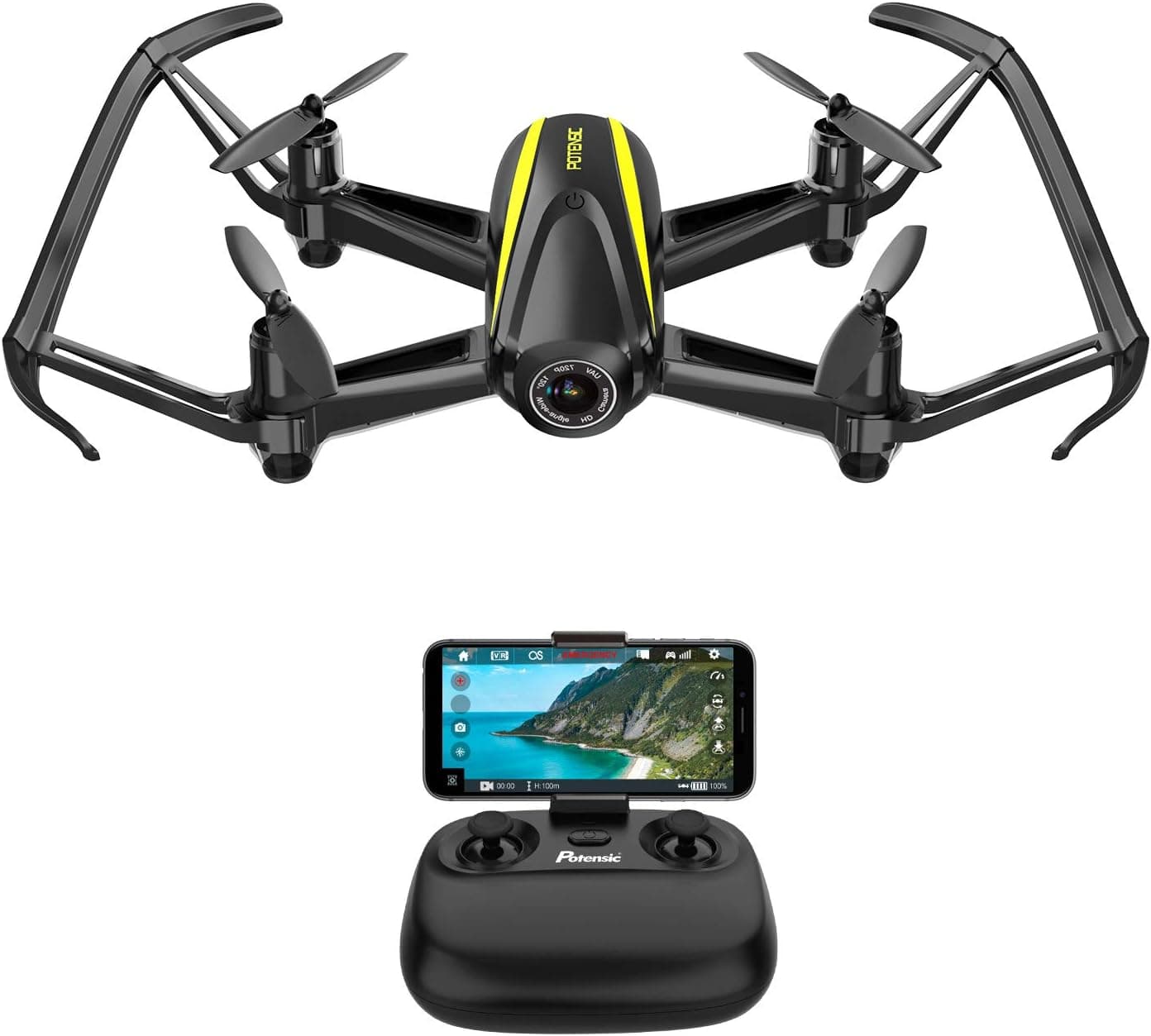 Drone with Camera, Mini RC Quadcopter with with 720P WiFi Live Video Altitude Hold Headless Mode Potensic U36W Micro Helicopter for Beginners & Kids