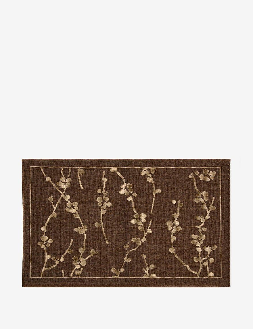 Bacova Cherry Blossom Texture Weave Indoor Kitchen Door Mat - Brown/Natural